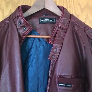 Red/Maroon Faux Leather - Members Only